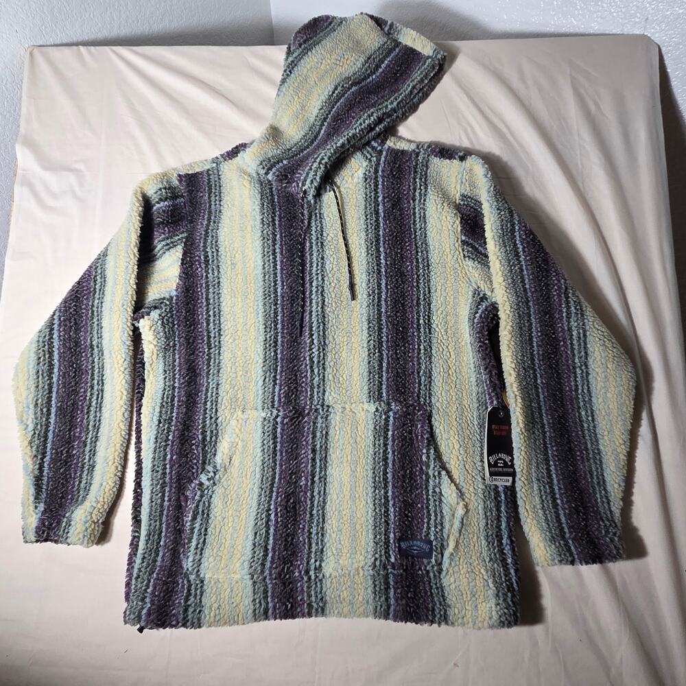 Billabong Adventure Division Pico Pullover Hoodie Faux Fur Sherpa Men's L NWT